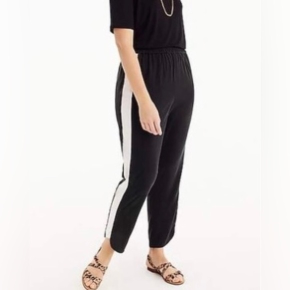 J. Crew x Universal Standard Stripe-Inset Cupro Pants Black White XS - Picture 4 of 9